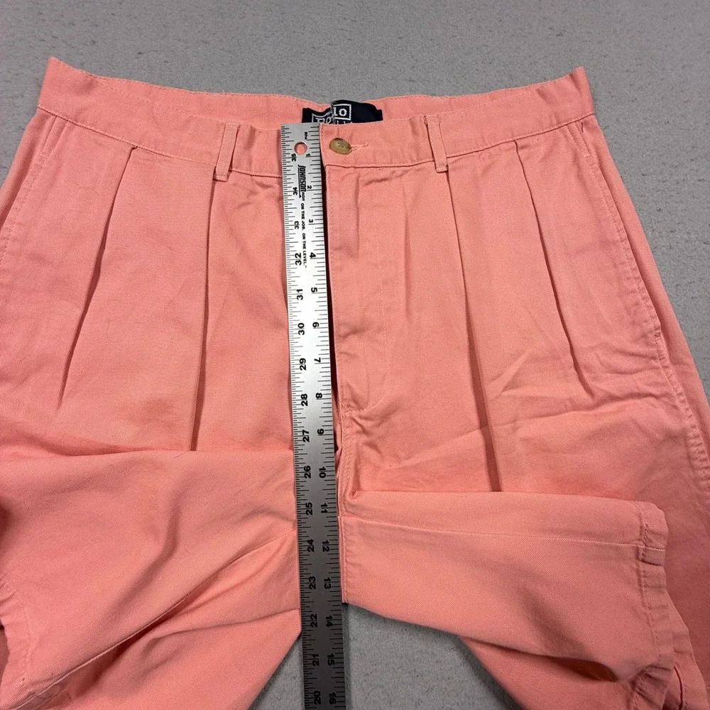 Polo Ralph Lauren Mens Pleated Chino Shorts Salmon Pink Cotton 32/33